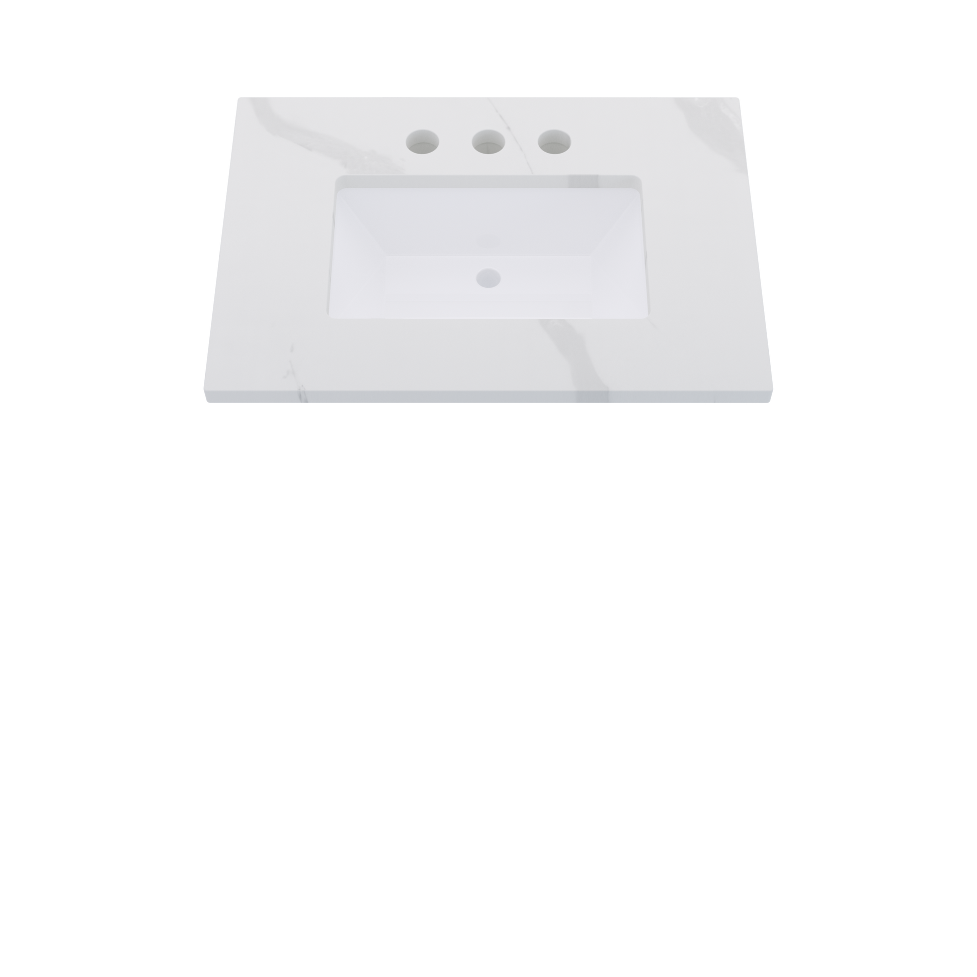 31" Vanderloc Silestone® Quartz Bathroom Vanity Top | Single Rectangle Sink | Centered in Classic Calacatta