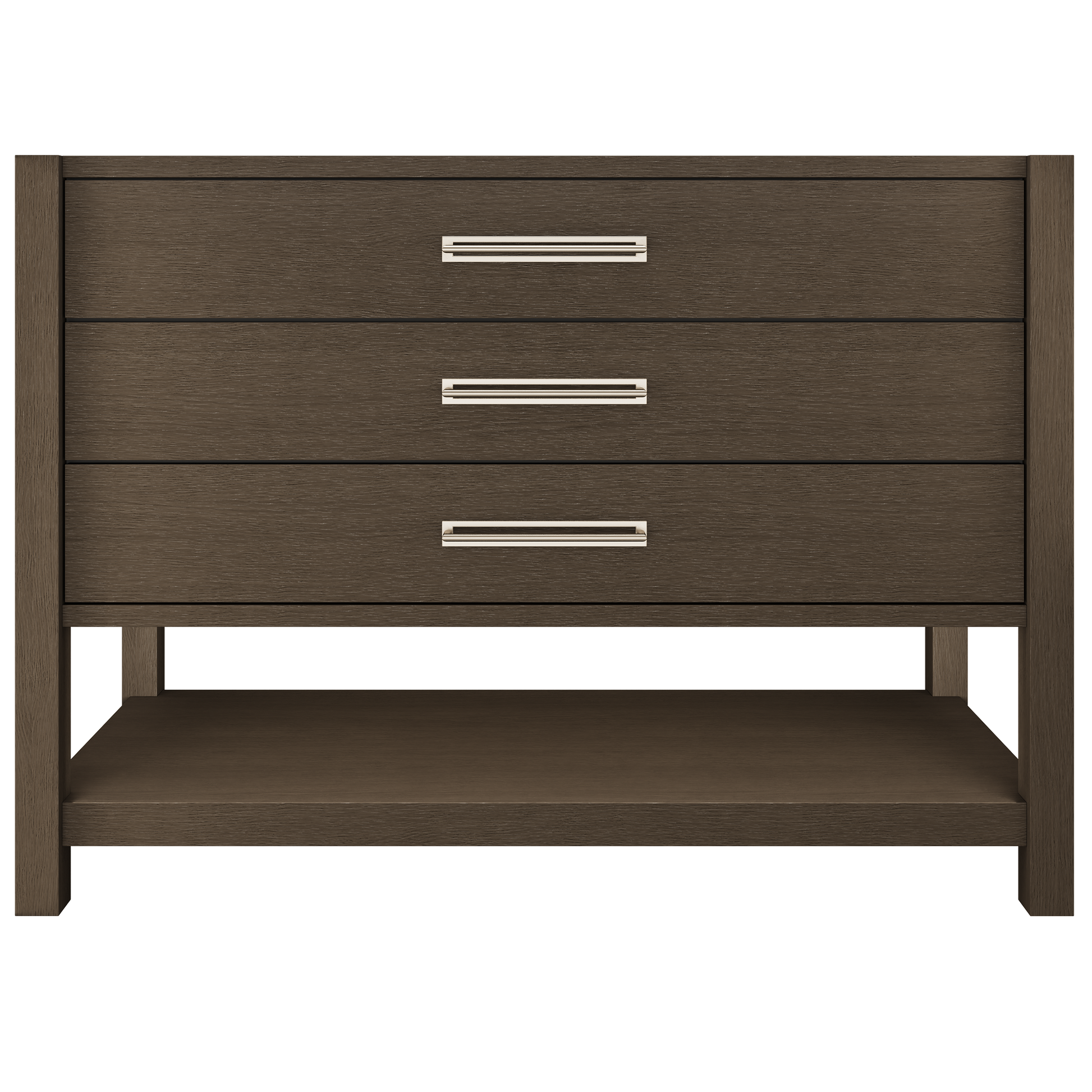 Kiawah 3-Drawer Single Bath Vanity 48in Russet Shadow Satin Nickel