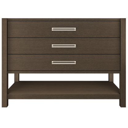 Kiawah 3-Drawer Single Bath Vanity 48in Russet Shadow Satin Nickel