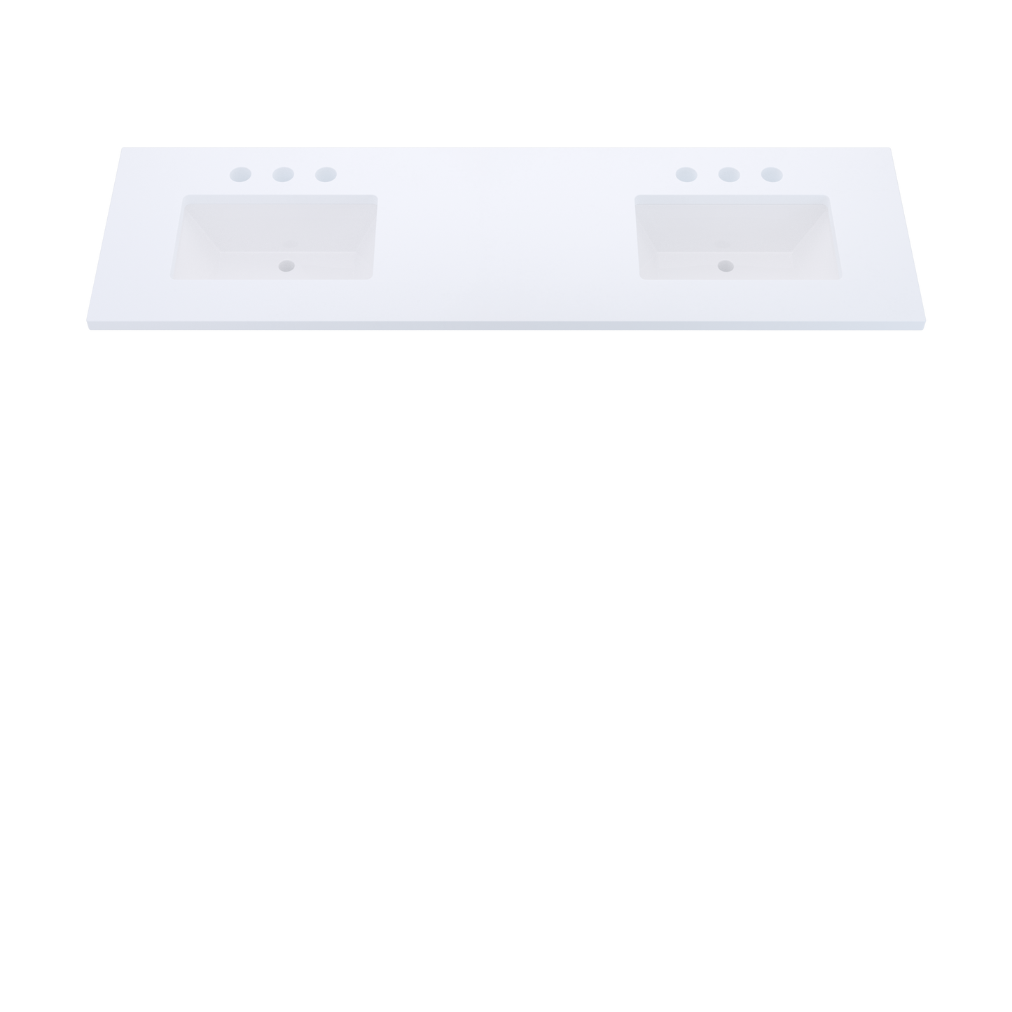 73" Vanderloc Silestone® Quartz Bathroom Vanity Top | Double Rectangle Sink | Offset in Miami White