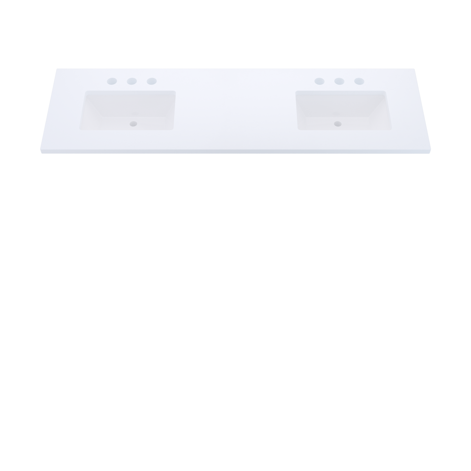 73" Vanderloc Silestone® Quartz Bathroom Vanity Top | Double Rectangle Sink | Offset in Miami White