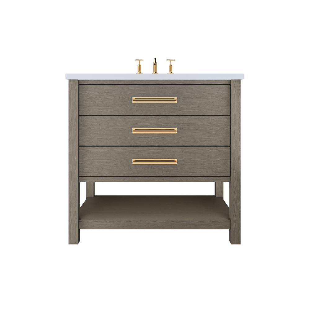 Vanderloc Kiawah Three-Drawer Single Sink 30" - Gray Weathered