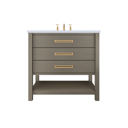 Vanderloc Kiawah Three-Drawer Single Sink 30" - Gray Weathered