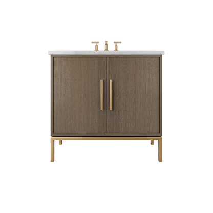 Smoked Modern / Satin Gold