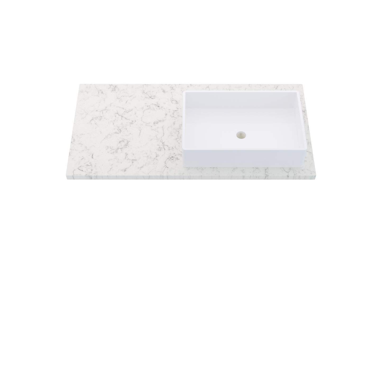 43" Vanderloc Silestone® Quartz Bathroom Vanity Top | Single Vigo Sink | Offset in Lyra