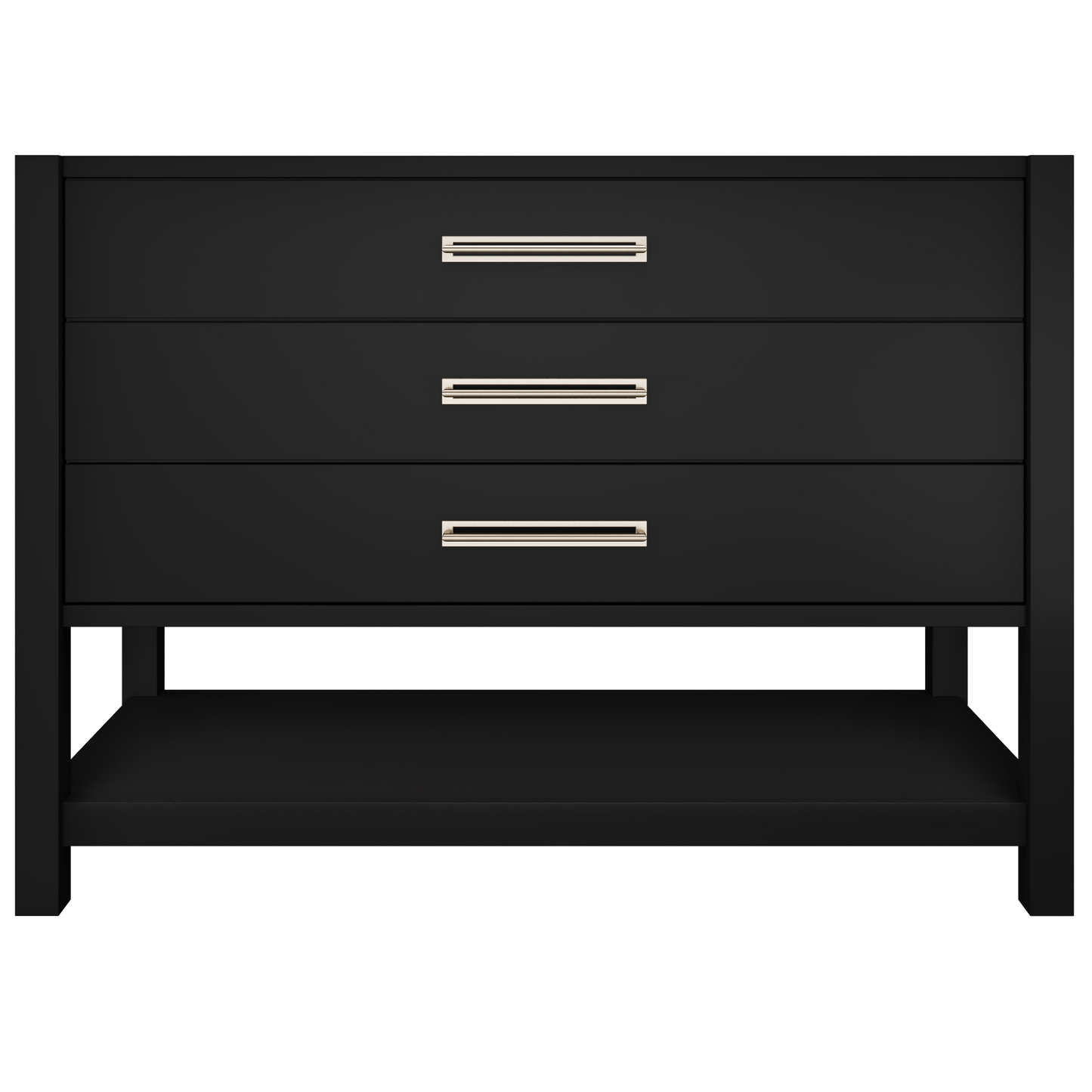 Kiawah 3-Drawer Single Bath Vanity 48in Noir Satin Nickel