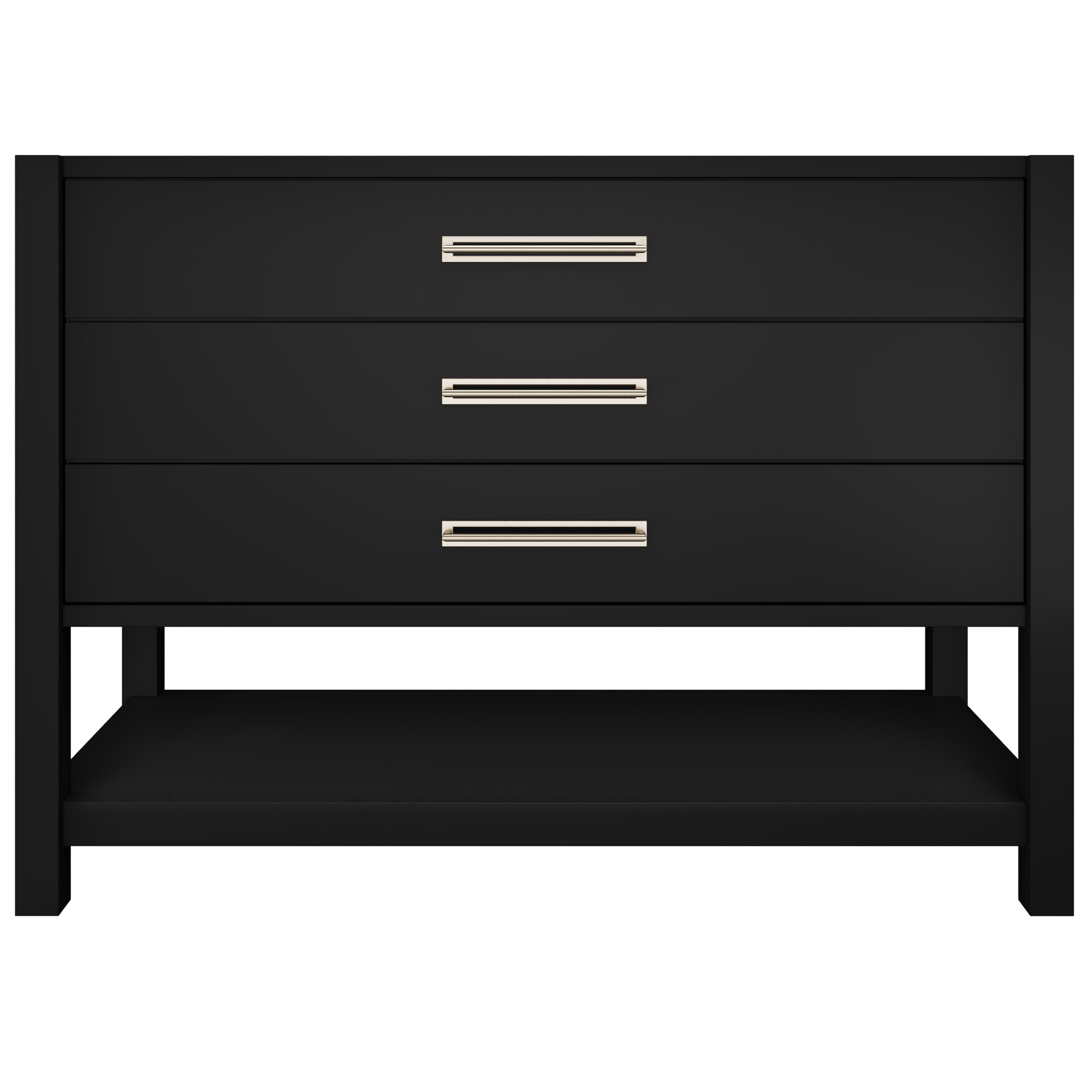 Kiawah 3-Drawer Single Bath Vanity 48in Noir Satin Nickel