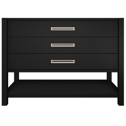 Kiawah 3-Drawer Single Bath Vanity 48in Noir Satin Nickel