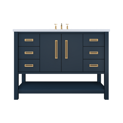 Vanderloc Kiawah Single Sink Extra-Wide 48" - Hague Blue