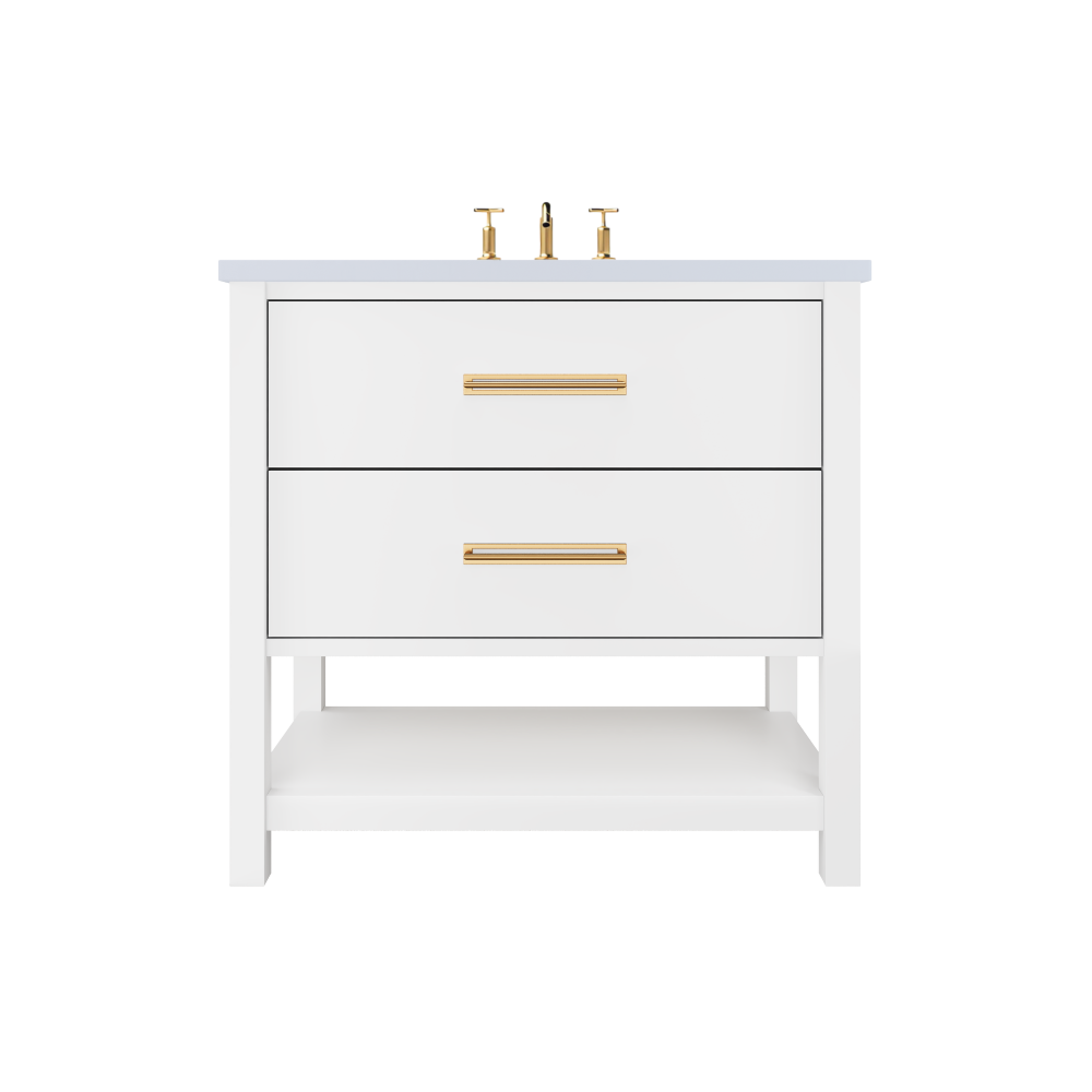 Vanderloc Kiawah Two-Drawer Single Sink 30" - Pure White