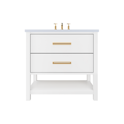 Vanderloc Kiawah Two-Drawer Single Sink 30" - Pure White