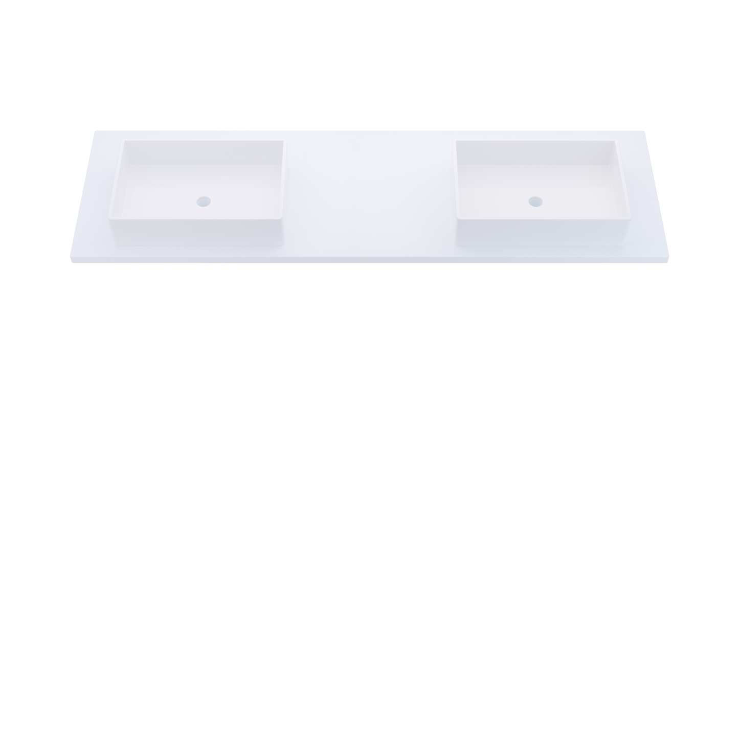 73" Vanderloc Silestone® Quartz Bathroom Vanity Top | Double Vigo Sink | Offset in Miami White