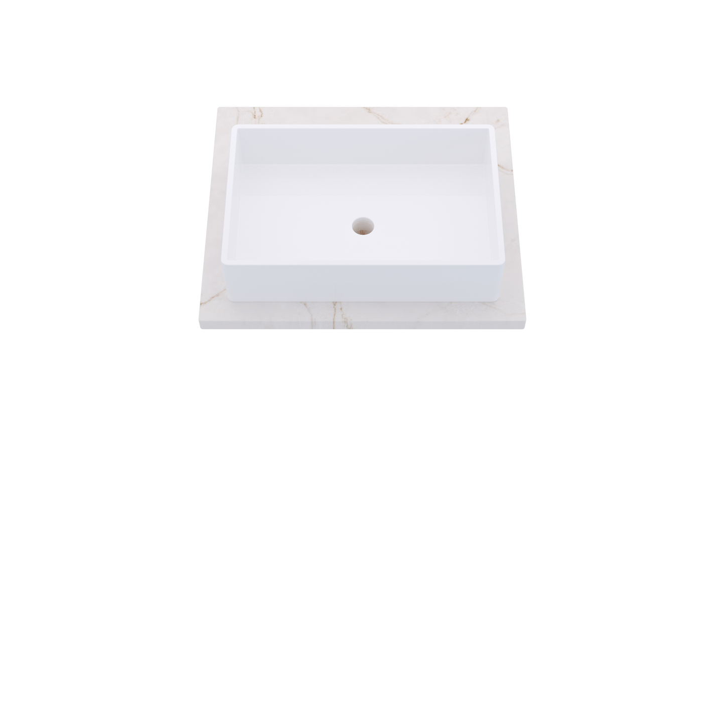 25" Vanderloc Silestone® Quartz Bathroom Vanity Top | Single Vigo Sink | Centered in Versailles Ivory
