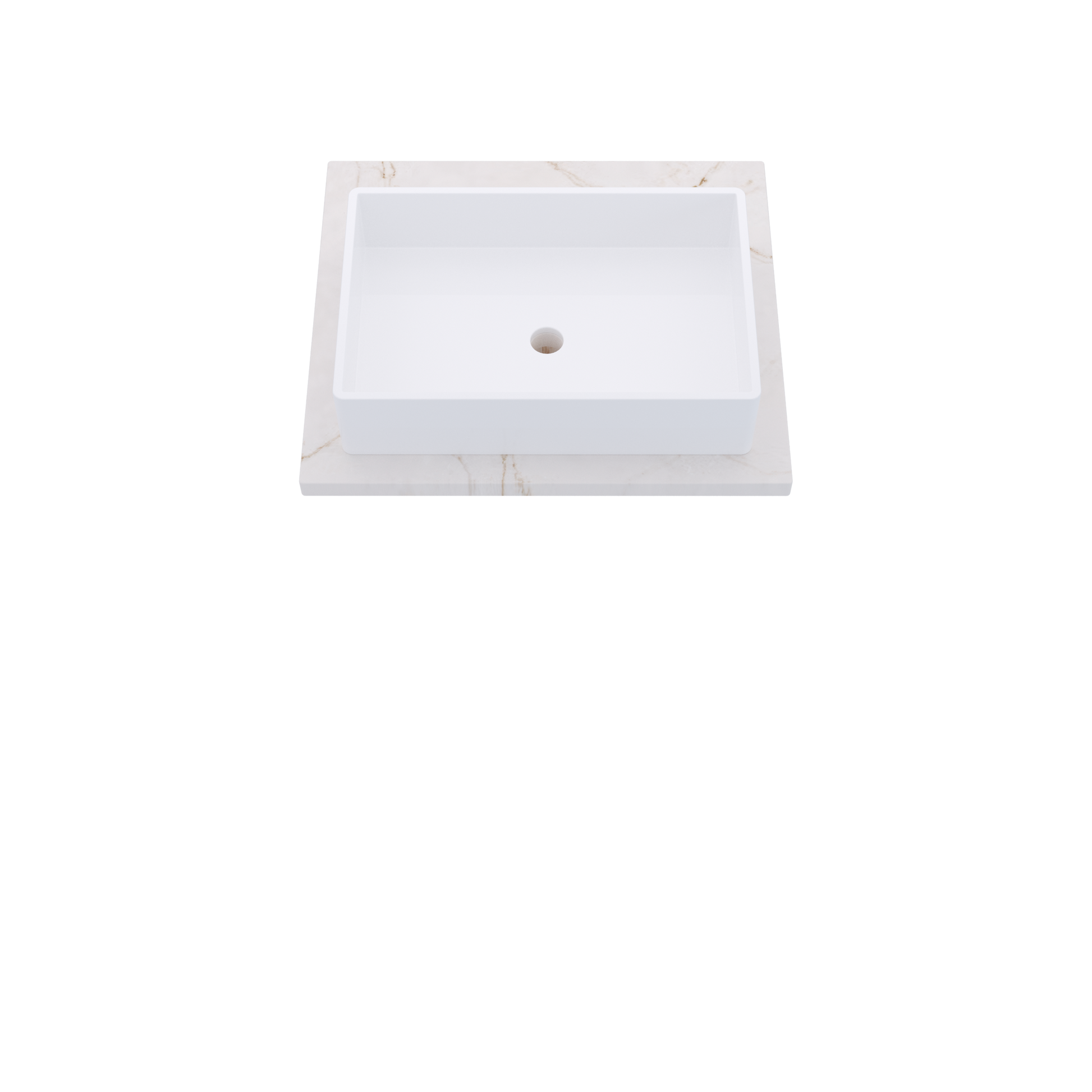 25" Vanderloc Silestone® Quartz Bathroom Vanity Top | Single Vigo Sink | Centered in Versailles Ivory