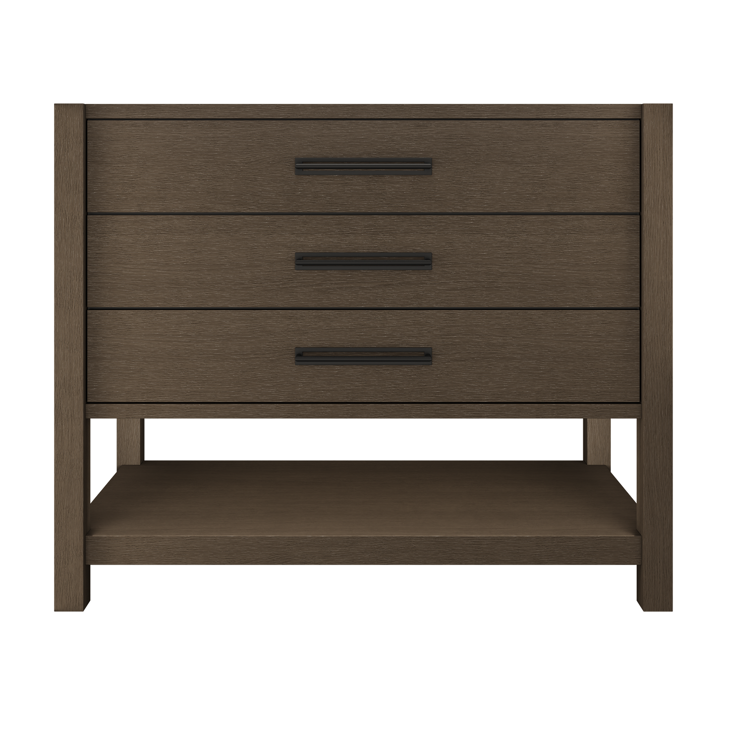 Kiawah 3-Drawer Single Bath Vanity 42in Russet Shadow Matte Black