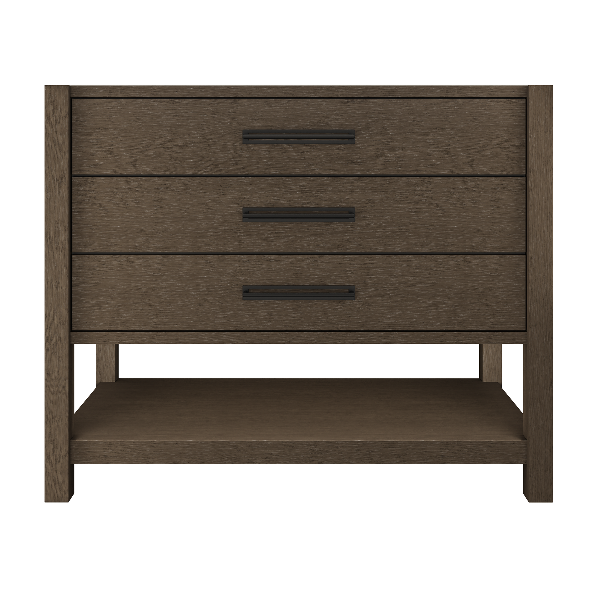 Kiawah 3-Drawer Single Bath Vanity 42in Russet Shadow Matte Black
