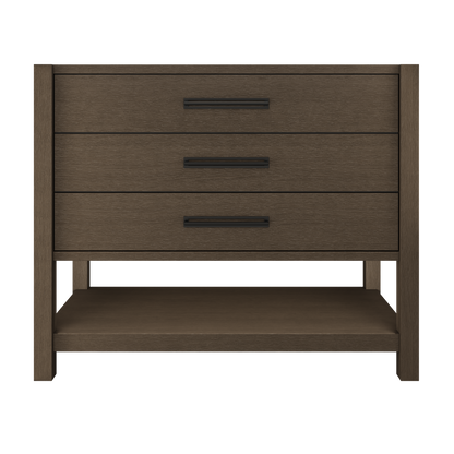 Kiawah 3-Drawer Single Bath Vanity 42in Russet Shadow Matte Black
