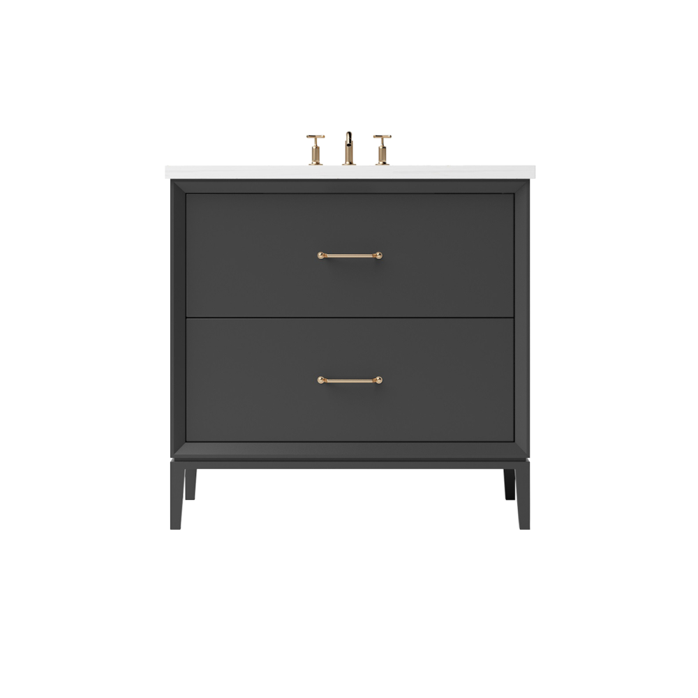 Vanderloc Alexandra Two-Drawer Single Sink 30" - Off Black