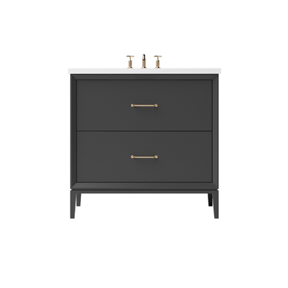 Vanderloc Alexandra Two-Drawer Single Sink 30" - Off Black