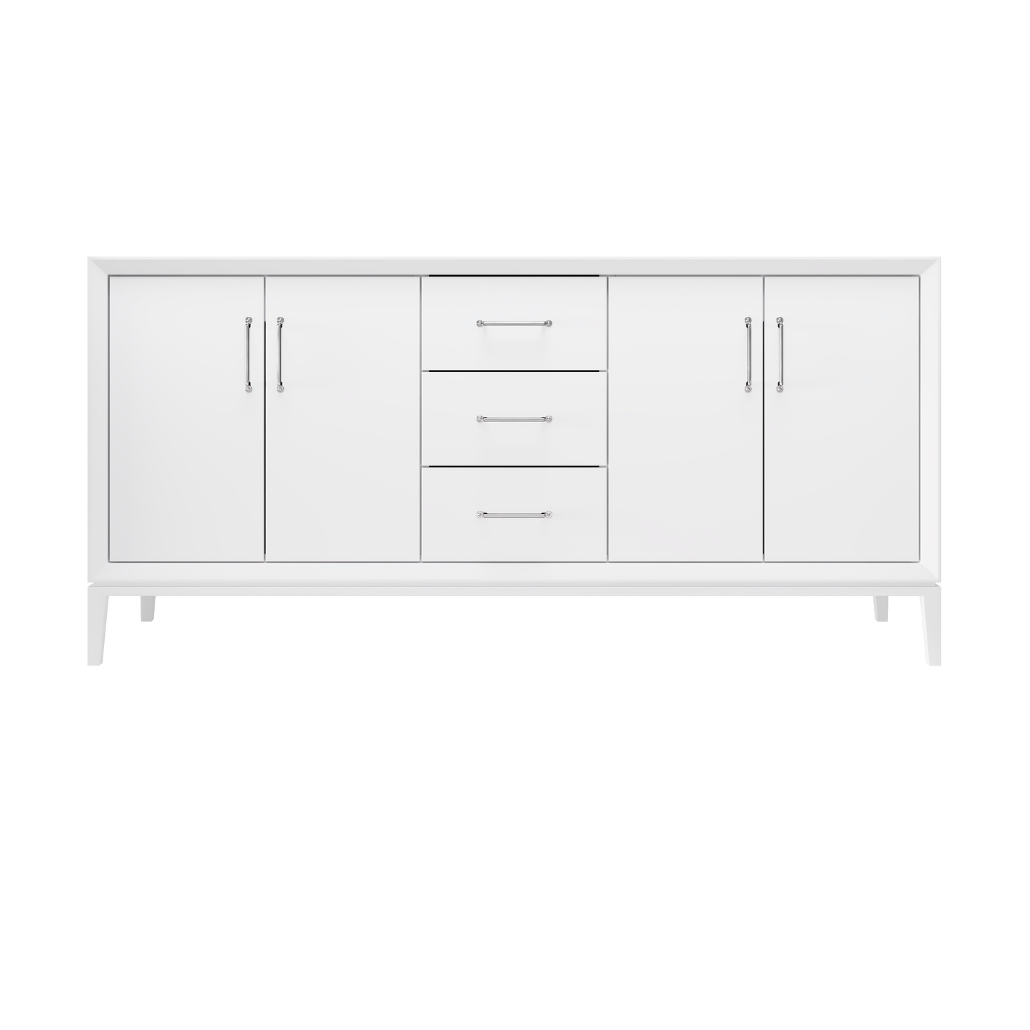 Pure White / 72" Wide / Polished Chrome