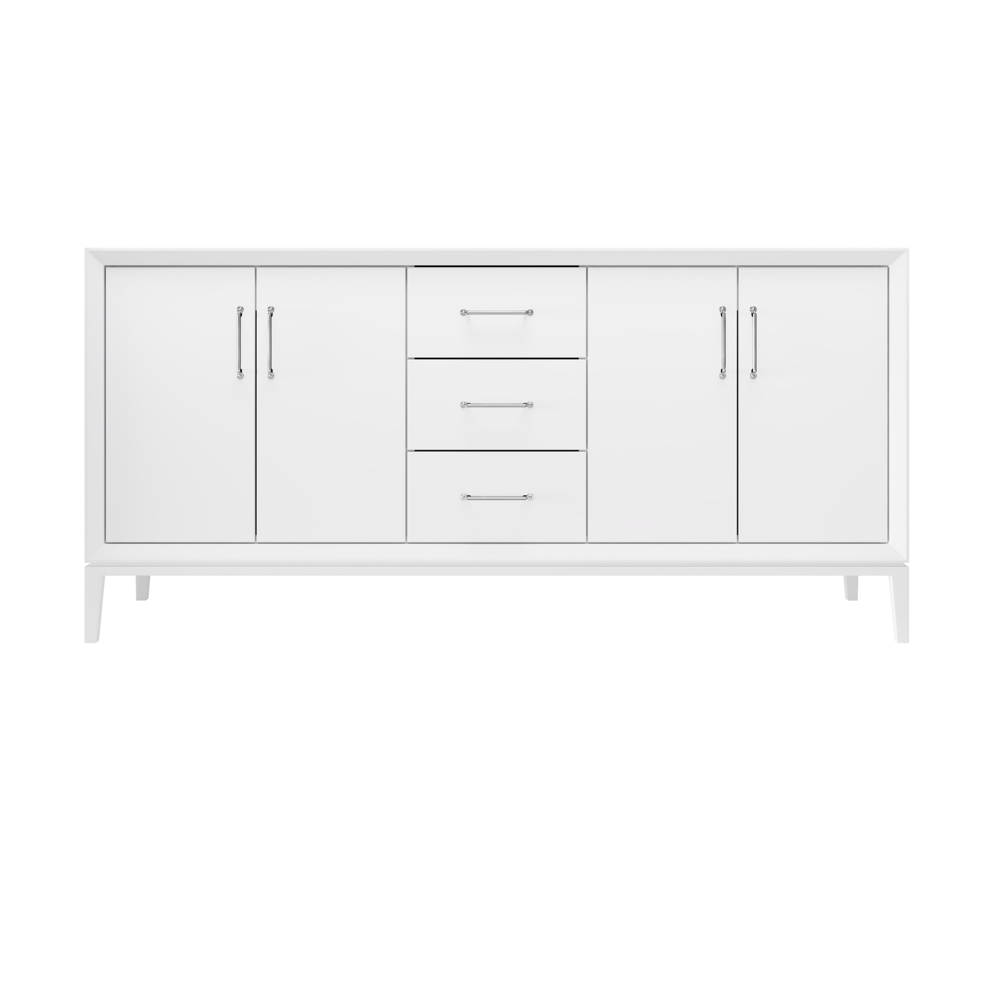 Pure White / 72" Wide / Polished Chrome