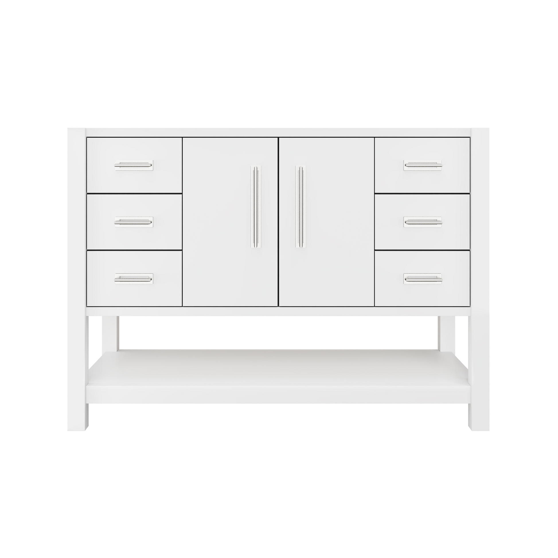 Kiawah Single Extra-Wide Bath Vanity 48in Pure White Polished Chrome