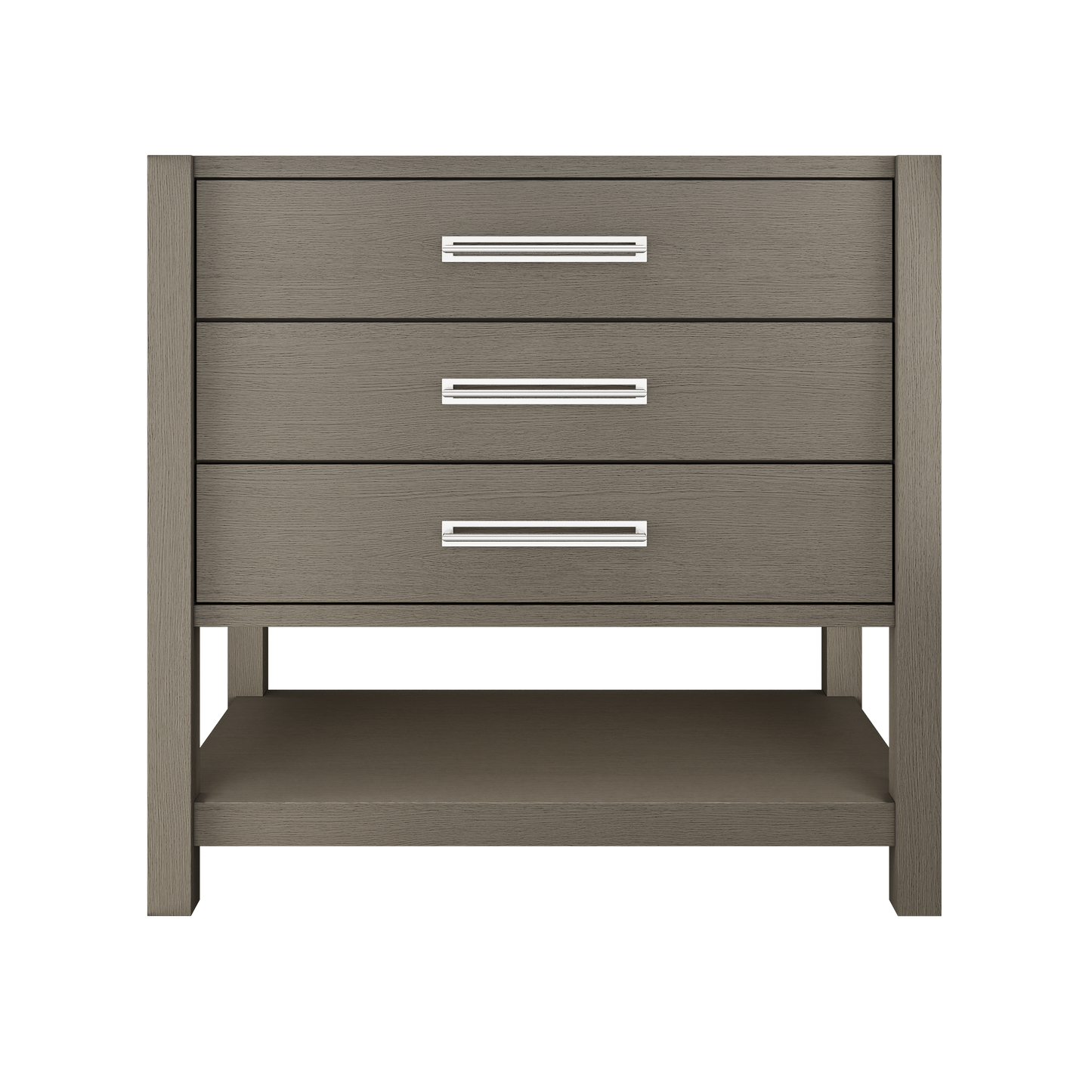 Kiawah 3-Drawer Single Bath Vanity 36in Gray Weathered Polished Chrome