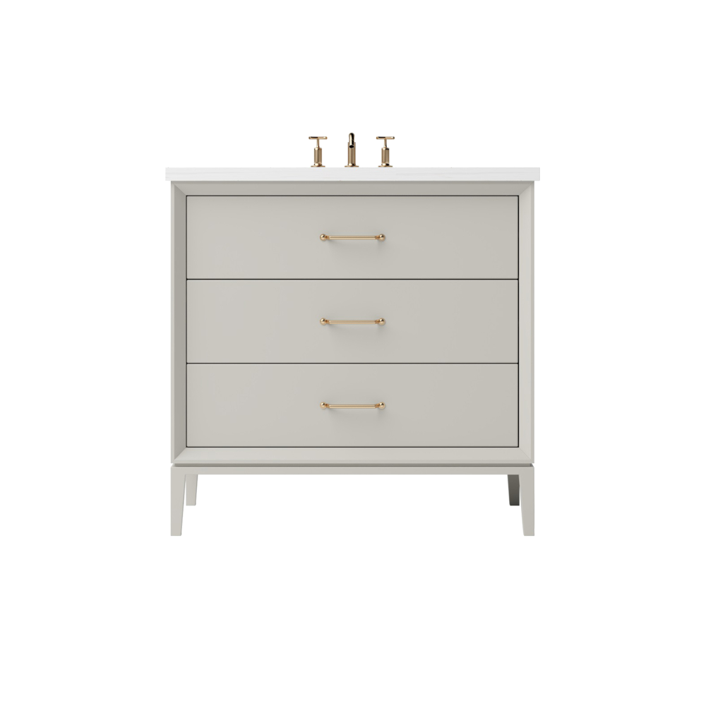 Vanderloc Alexandra Three-Drawer Single Sink 30" - Vintage Taupe