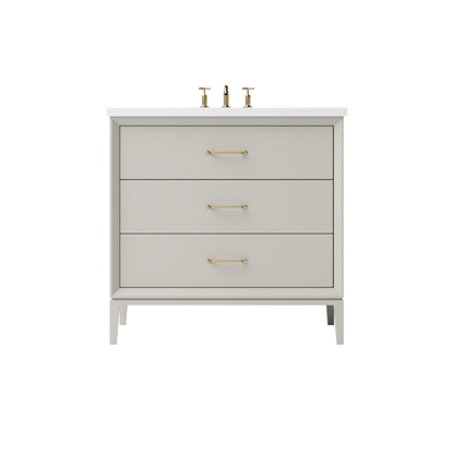 Vanderloc Alexandra Three-Drawer Single Sink 30" - Vintage Taupe