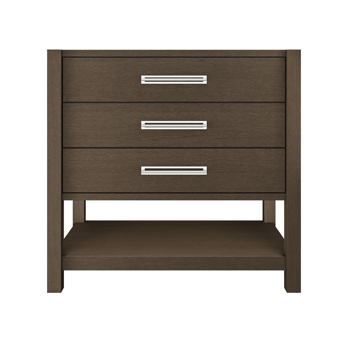 Kiawah 3-Drawer Single Bath Vanity 36in Russet Shadow Polished Chrome