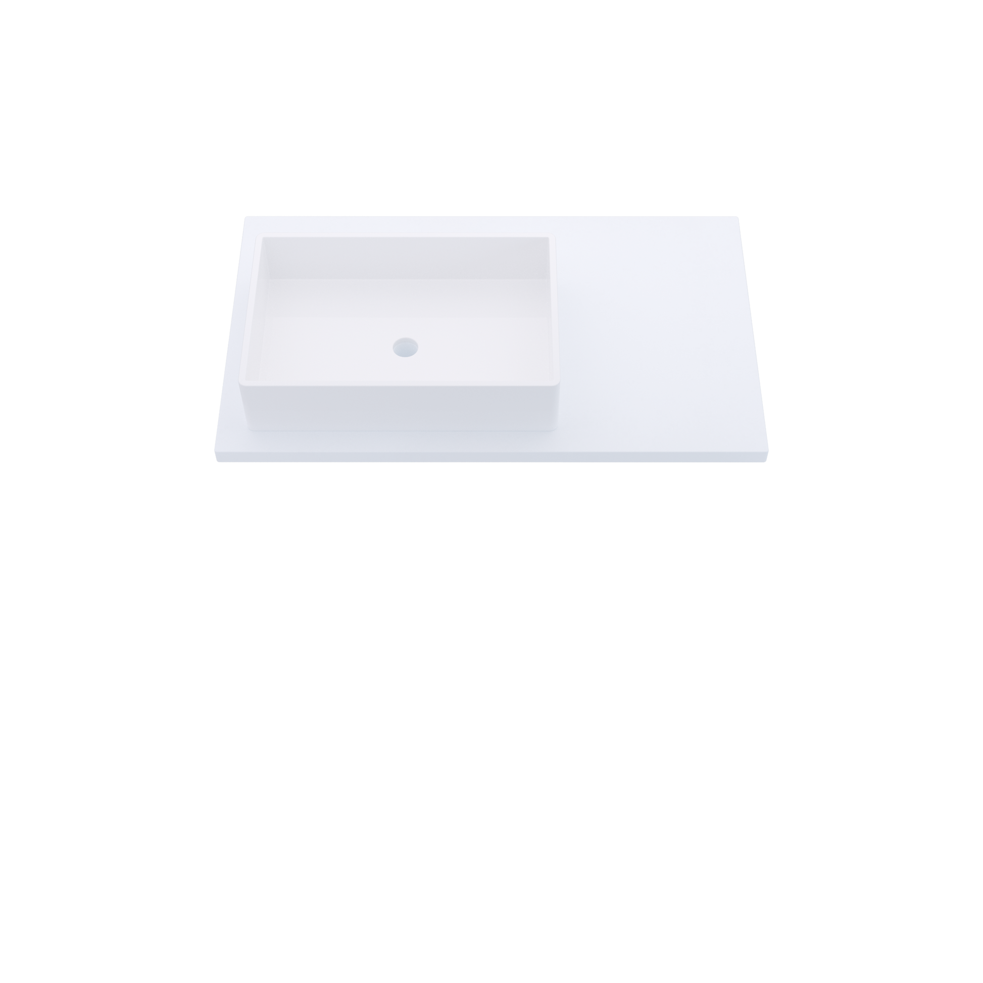 37" Vanderloc Silestone® Quartz Bathroom Vanity Top | Single Rectangle Sink | Offset in Miami White