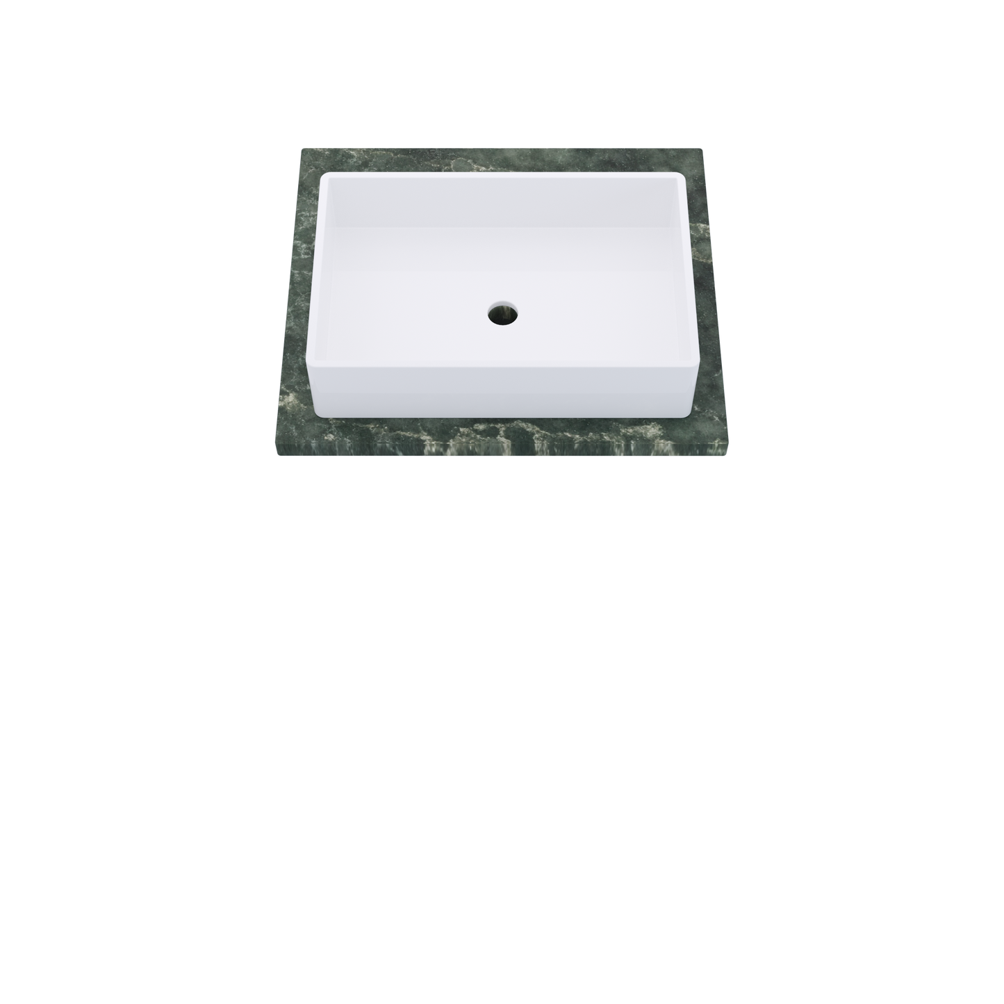 25" Vanderloc Silestone® Quartz Bathroom Vanity Top | Single Vigo Sink | Centered in Jardin Emerald