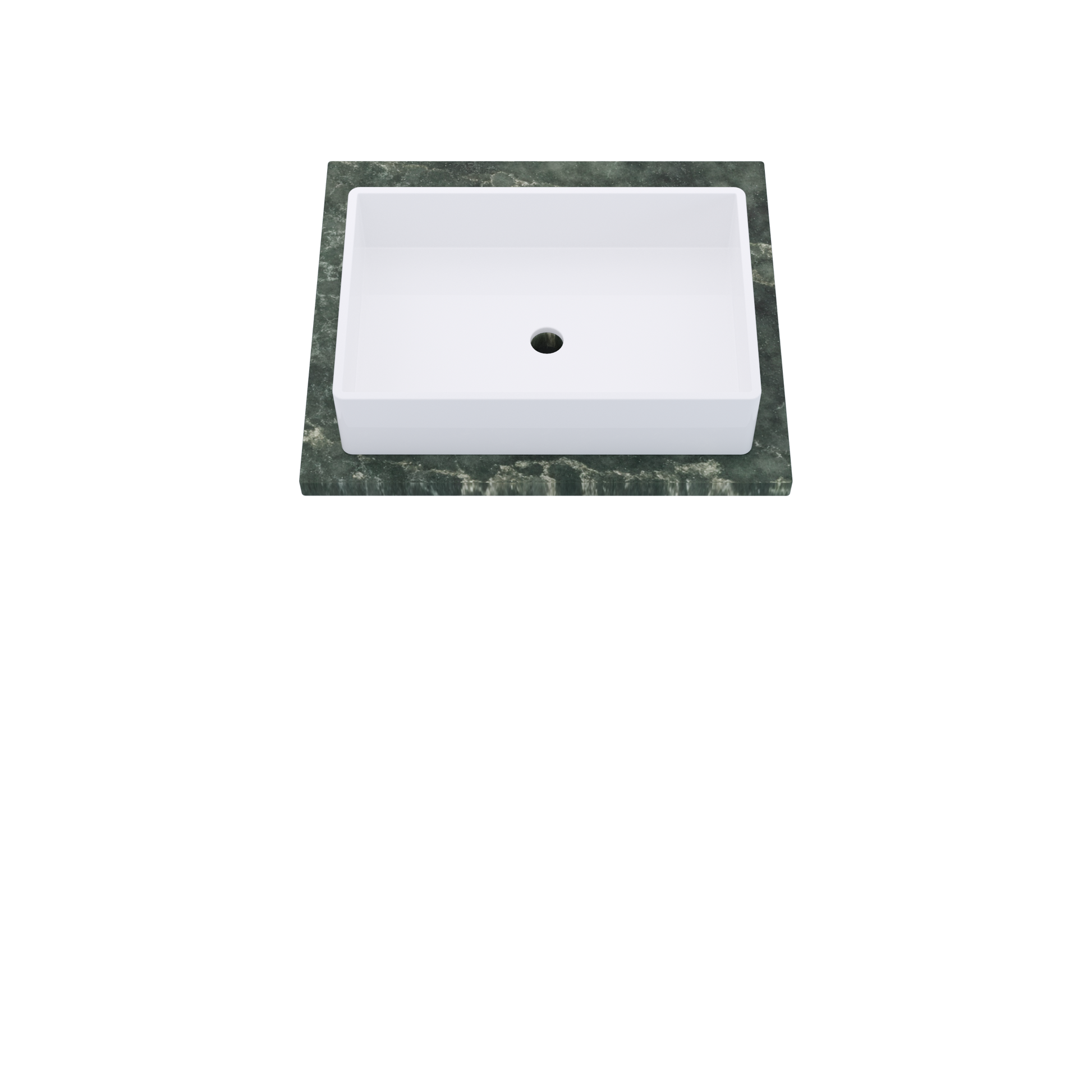 25" Vanderloc Silestone® Quartz Bathroom Vanity Top | Single Vigo Sink | Centered in Jardin Emerald