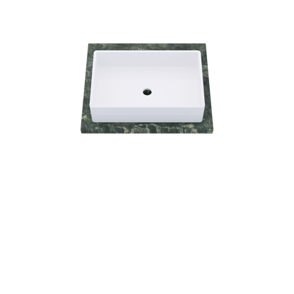 25" Vanderloc Silestone® Quartz Bathroom Vanity Top | Single Vigo Sink | Centered in Jardin Emerald
