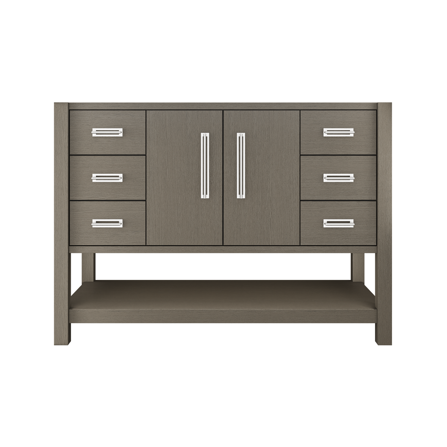 Kiawah Single Extra-Wide Bath Vanity 48in Gray Weathered Polished Chrome