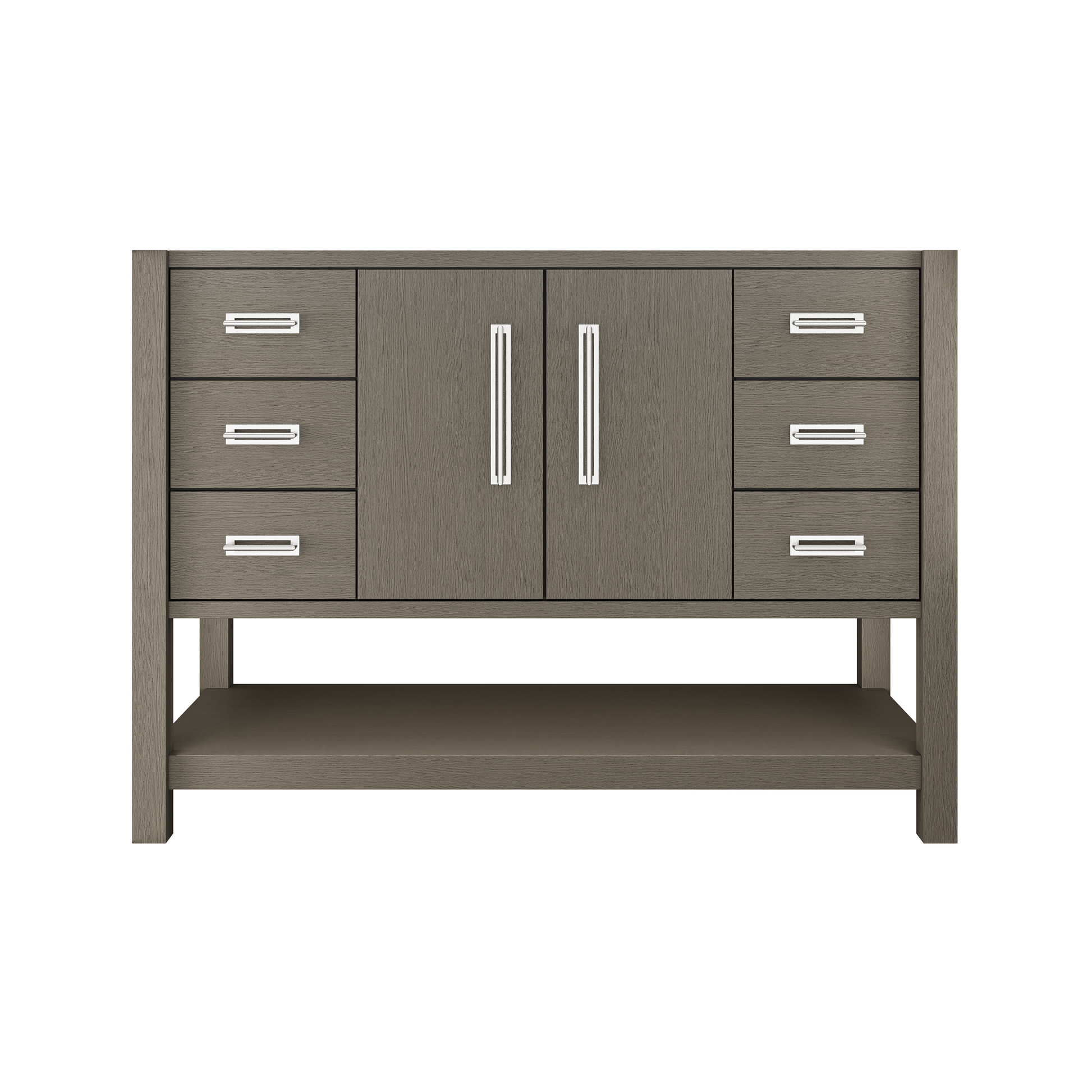 Kiawah Single Extra-Wide Bath Vanity 48in Gray Weathered Polished Chrome
