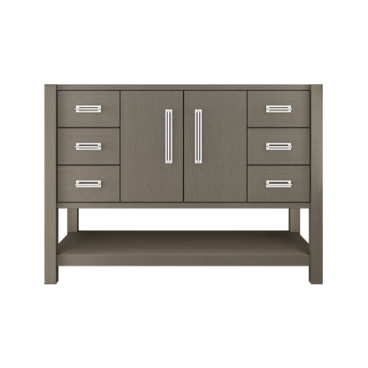 Kiawah Single Extra-Wide Bath Vanity 48in Gray Weathered Polished Chrome