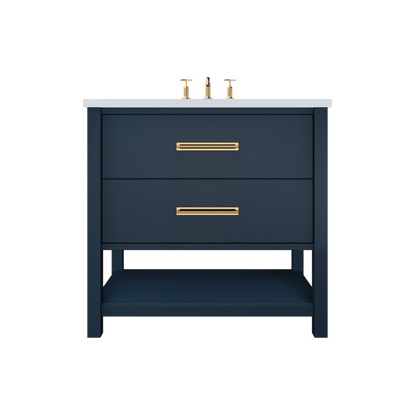 Vanderloc Kiawah Two-Drawer Single Sink 30" - Hague Blue