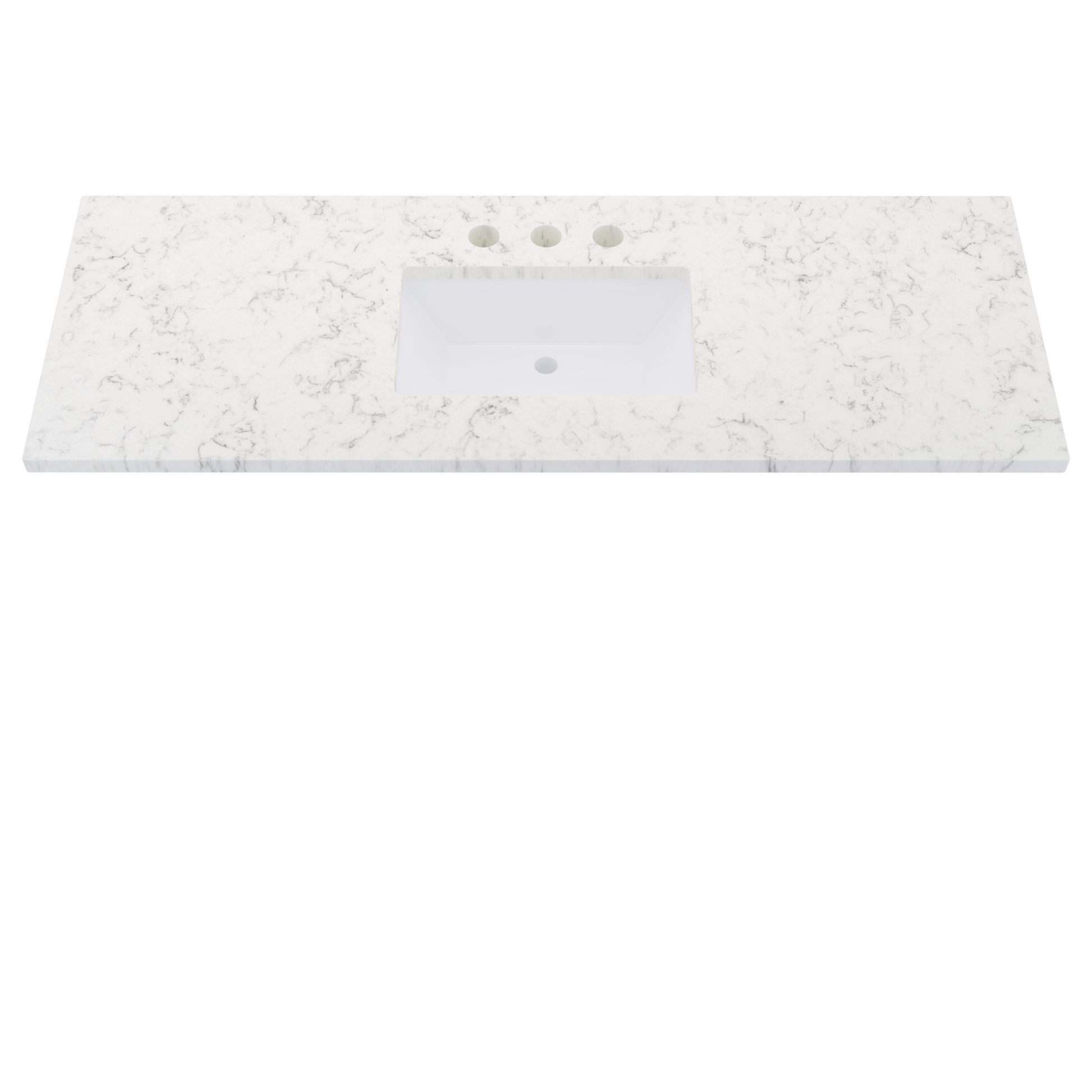 61" Vanderloc Silestone® Quartz Bathroom Vanity Top | Single Rectangle Sink | Centered in Lyra