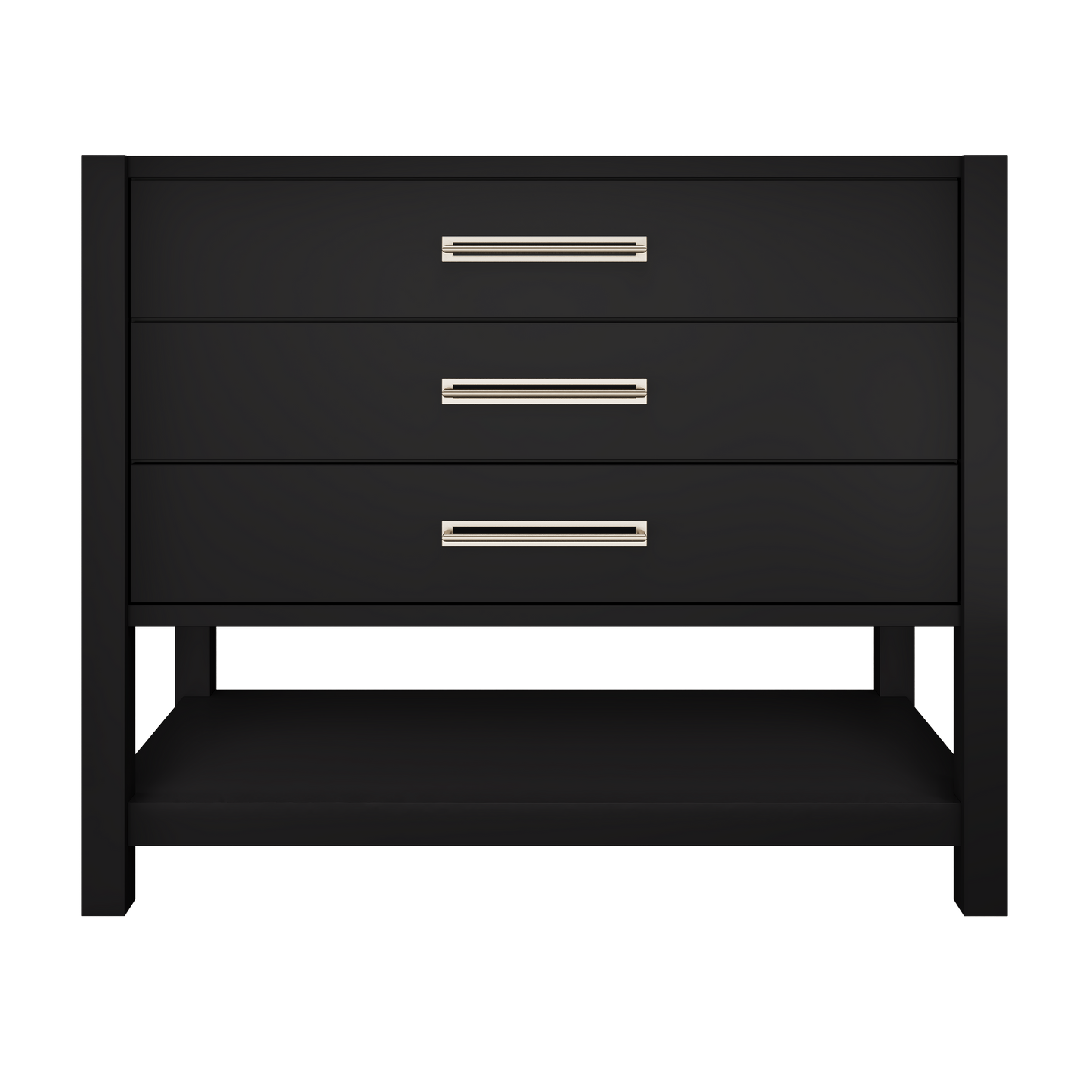 Kiawah 3-Drawer Single Bath Vanity 42in Noir Satin Nickel