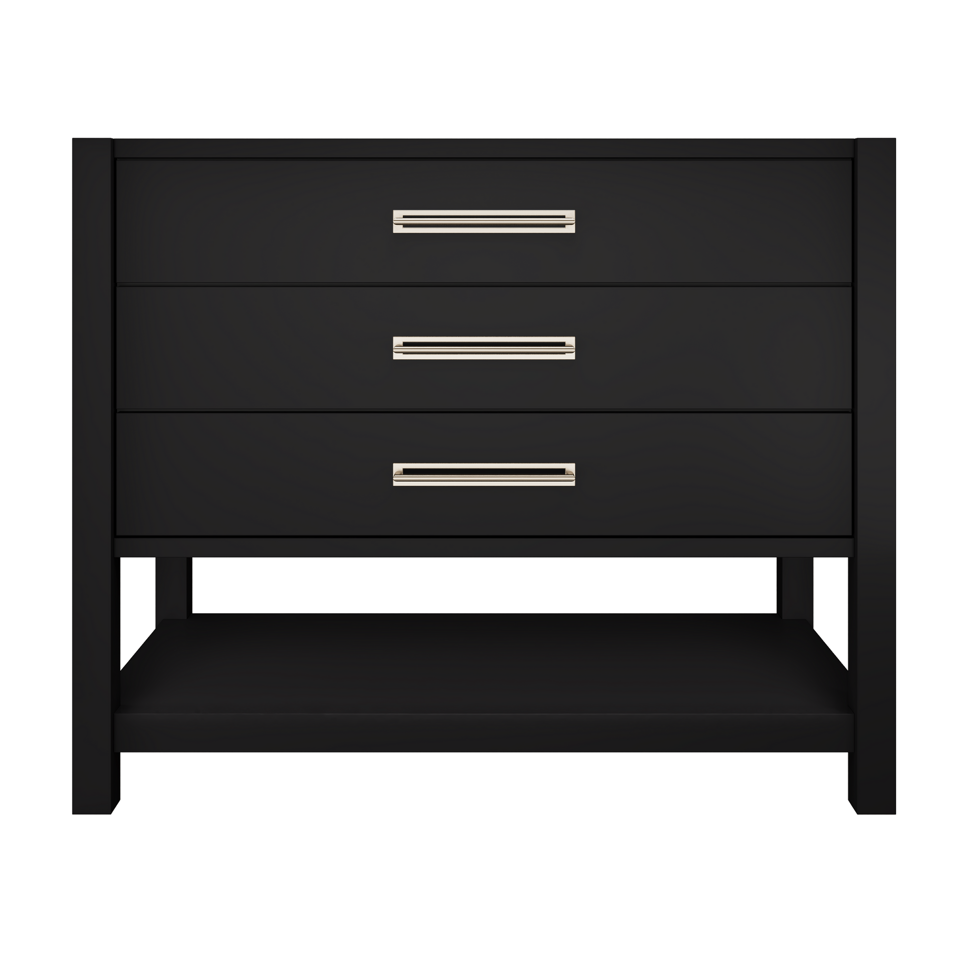 Kiawah 3-Drawer Single Bath Vanity 42in Noir Satin Nickel