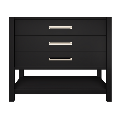 Kiawah 3-Drawer Single Bath Vanity 42in Noir Satin Nickel