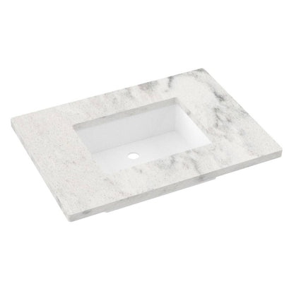 31" Silestone® Quartz Vanity Top Single Rectangle Centered Sink