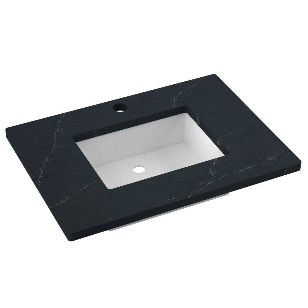 31" Silestone® Quartz Vanity Top Single Rectangle Centered Sink