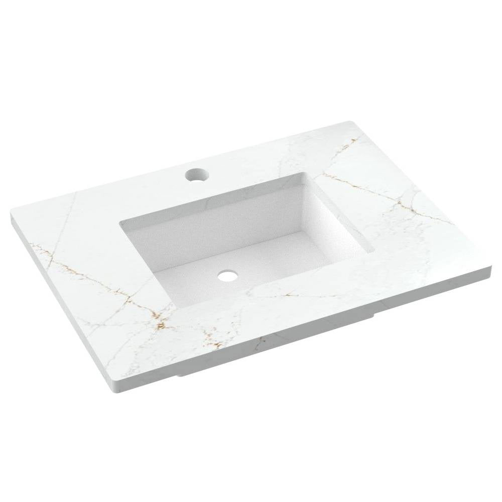 31" Silestone® Quartz Vanity Top Single Rectangle Centered Sink
