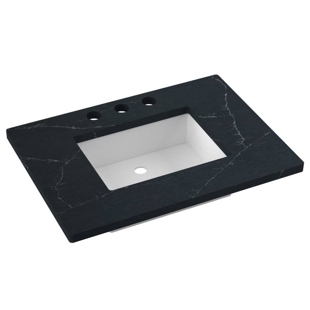 31" Silestone® Quartz Vanity Top Single Rectangle Centered Sink