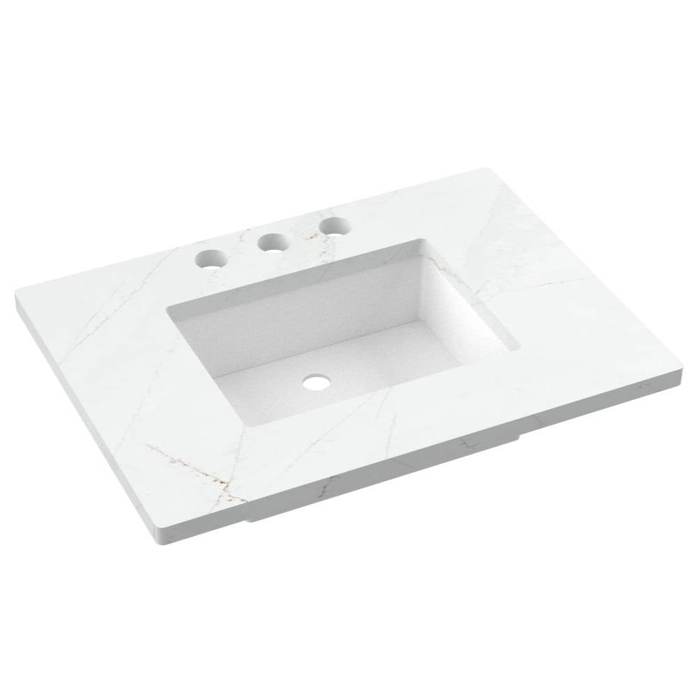 31" Silestone® Quartz Vanity Top Single Rectangle Centered Sink
