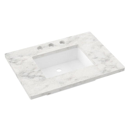 31" Silestone® Quartz Vanity Top Single Rectangle Centered Sink