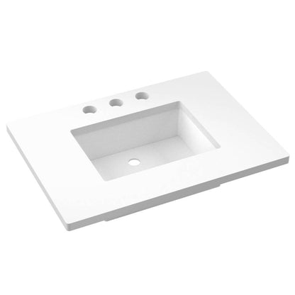 31" Silestone® Quartz Vanity Top Single Rectangle Centered Sink