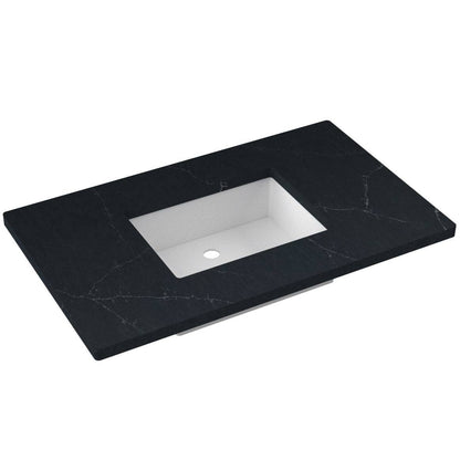 37" Silestone® Quartz Vanity Top Single Rectangle Centered Sink